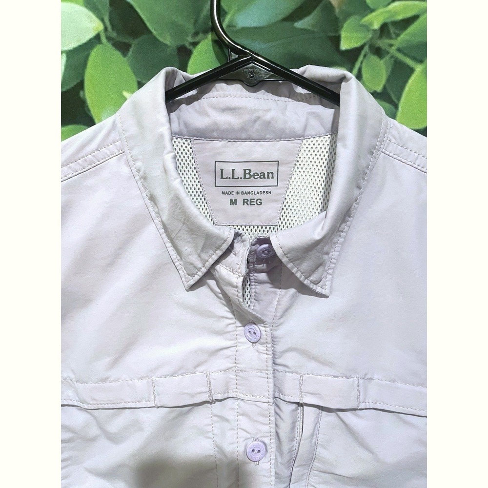 LL Bean Womens Lavender Long Sleeve Hiking Shirt Ventilated Active Outdoors M - Picture 2 of 5